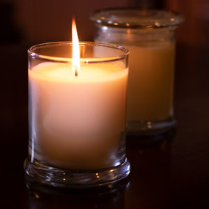Natural soy candle in a medium 8.5 oz jar. Good Earth Candle Company, goodearthcandle.com.